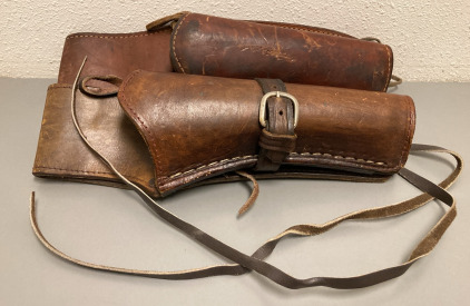 (2) LEATHER GUN HOLSTERS