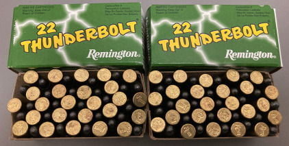 (100) RNDS. REMINGTON 22 THUNDERBOLT HIGH VELOCITY 22 LONG RIFLE ROUND NOSE AMMO