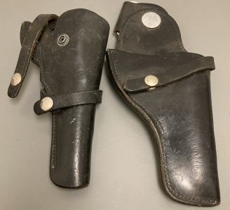 (2) LEATHER GUN HOLSTERS
