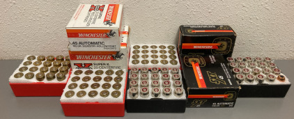 (100) RNDS. WINCHESTER 45 AUTO AMMO. POSSIBLE RELOADS