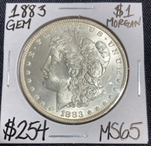 1883 MS65 Gem Morgan Silver Dollar