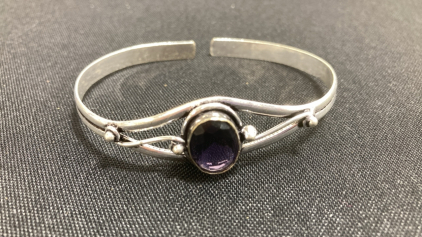 Purple Amethyst Cuff Bracelet