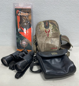 (1) Pair Bausch & Lomb Binoculars W/ Case, (1) Z-Blade Trophy Kit, (1) Badlands Advantage Max-1 Camouflage Mini Shoulder Bag