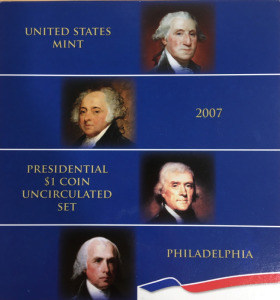 United States Mint 2007 Presidential $1 Coin Uncirculated Set Philadelphia