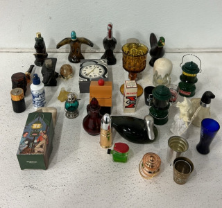 Large Lot Of Vintage Cologne, Glass Decorations And More