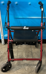 Driver Medical Maroon Aluminum Walker Rollator With Hand Brakes