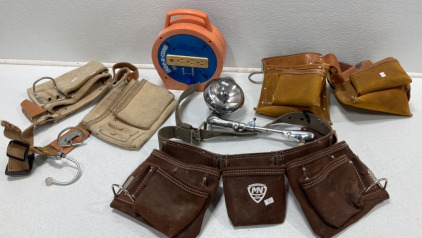 (3) Tool belts (1) Vintage Headlight (1) Power Chord