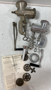 (2) Meat Grinder and Sausage Stuffer with Attachments