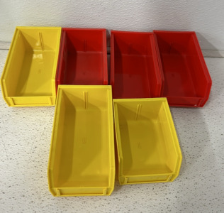 (1) Box Full (40+) 2 Different Sized Plastic Tool Bit Storage Containers