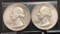 (2) 1961 90% SILVER QUARTERS— VERIFIED AUTHENTIC