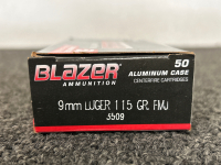 (50) ROUNDS OF BLAZER 9MM LUGER 115 GR. FMJ - 3