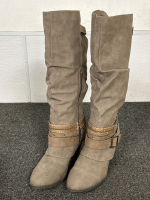 PAIR OF LONNA TAUPE BOOTS SIZE 10M- IN GREAT CONDITION - 5