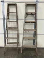 PAIR OF 6’ WOODEN LADDERS