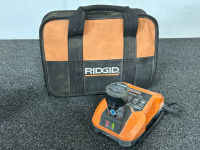 RIDGID POWER TOOL WITH ATTACHMENT, BATTERY AND CHARGER- MAY REQUIRE NEW BATTERY OR NEEDS FULLY CHARGED - 4