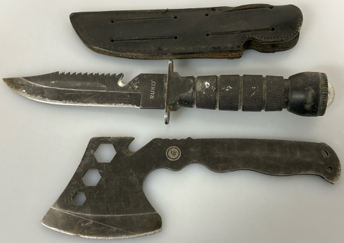 RUKO SURVIVAL KNIFE WITH 6” BLADE, COMPASS, STORAGE FOR MATCHES ...