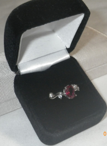 Classy Marked .925 Silver Ring W/Garnet