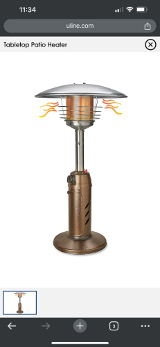 NEW IN THE BOX TABLETOP PATIO HEATER FROM ULINE