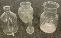 (2) GLASS VASES, (1) WATER DISPENSER, (1) TODDY VASE