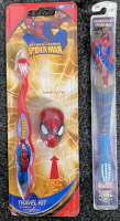 (2) SPIDER MAN TOOTH BRUSHES, SPIDER MAN PIZZLE, IRON MAN AND BATMAN PEZ DISPENSERS, JOKER FIGURINE - 4