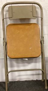 METAL YELLOW CUSHIONED FOLD OUT CHAIR