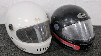 (2) MOTORCYCLE HELMETS - 7.5 & ?