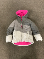 CHILDREN SNOW JACKET SIZE SMALL (4) AND BOOTS SIZE 8M - 2