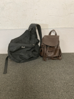 CROSSBODY BAG AND SMALL FAUX LEATHER BACKPACK