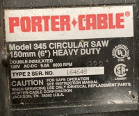 PORTER CABLE CIRCULAR SAW 6”, FLOOR BOAR SAW - 2