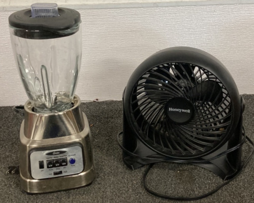 HONEY WELL FAN, OSTER BLENDER (WORKS)