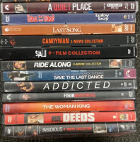 MOVIES INCLUDING MR DEEDS, ADDICTED, THE LAST SONG, TRICK OR TREAT, NOBODYS FOOL, 2 GUNS, I ROBOT, AMBULANCE - 2