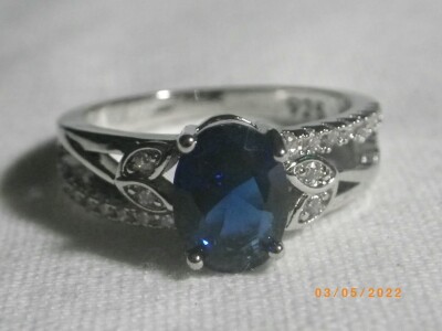 .925 Silver Ring w/ Blue Sapphire