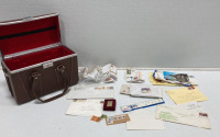 (1) Collectible George Washington Stamp (1) Leather Chest (100) + Assorted Stamps - 6