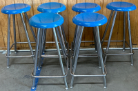 (6)- 25&rdquo; TALL METAL STOOLS