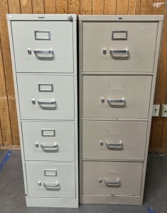 (2) FILING CABINETS, TAN (52&rdquo;x 18 1/4&rdquo;x 26 1/2&rdquo;) AND LIGHT GREY (52&rdquo;x 15&rdquo;x 26 1/2&rdquo;)
