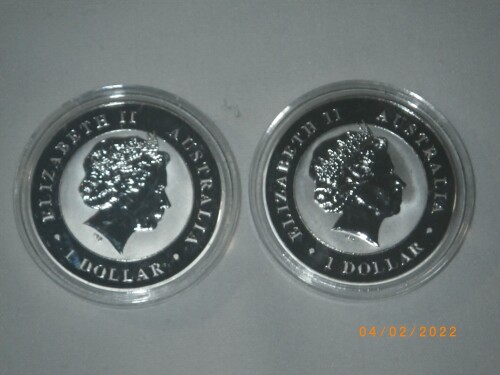 (2) 1oz Silver Kookaburra Novelty Rounds