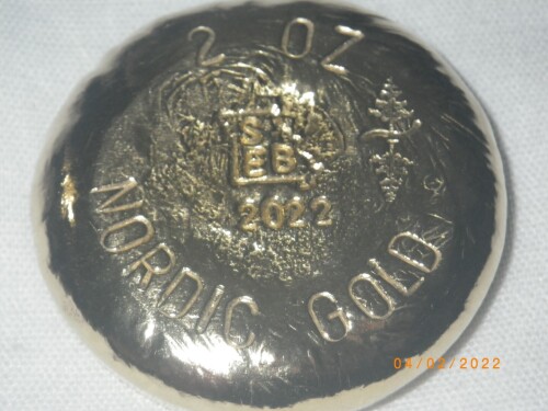 2oz Nordic Gold Hand Poured Button