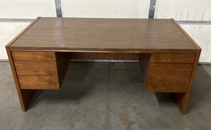 5-DRAWER OFFICE DESK- 65-1/2&rdquo;x 3&rsquo;x 29&rdquo;. HAS NO KEYS