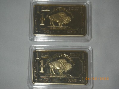 (2) Novelty Gold Layered Buffalo Bars