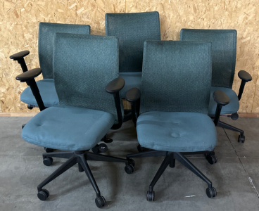 (5) PADDED ROLLING OFFICE CHAIRS