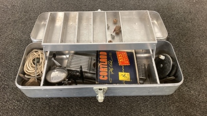 Vintage Metal Tackle Box Worth Contents