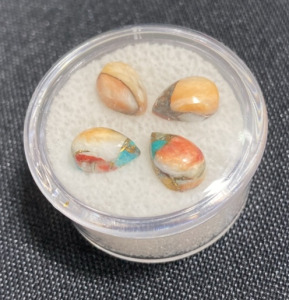 6.15ct Set of 4 Oyster Copper Turquoise Cabochons