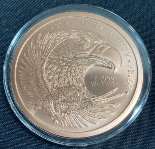 5oz Copper Eagle/USA Flag Paperweight