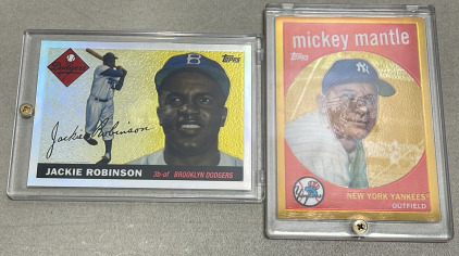 (1) Topps 2013 MLB Jackie Robinson Collectible Card, (1) MLB Topps 2010 MLB Mickey Mantle Collectible Card