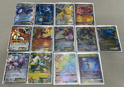 Lot Of 13 Ultra Rare Replicas Pok&eacute;mon Cards Ready For Grading (All In Sleeves)