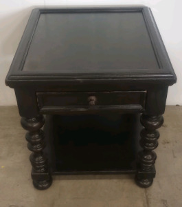 Black Wood Table W/Drawer 27&rdquo;x 29&rdquo;x27&rdquo;