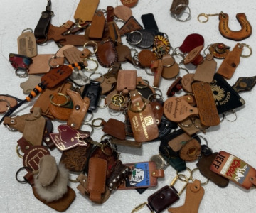 Large Lot Of Small Leather Keychain Accessories
