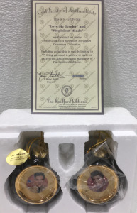 &ldquo;Love Me Tender&rdquo; & &ldquo;Suspicious Minds&rdquo; Solid Gold Elvis Ornament Collection W/COA