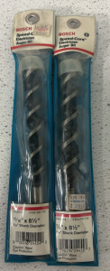 (1) Bosch 13/16&rsquo;&rsquo; x 8 1/2&rsquo;&rsquo; Electrician Auger Bit, (1) Bosch 7/8&rsquo;&rsquo; x 8 1/2&rsquo;&rsquo; Electrician Auger Bit