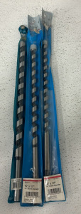 (1) Bosch 3/4&rsquo;&rsquo; x 17&rsquo;&rsquo; Ship Auger Bit, (1) Bosch 5/8&rsquo;&rsquo; x 17&rsquo;&rsquo; Ship Auger Bit, (1) Timberline 13/16&rsquo;&rsquo; x 18&rsquo;&rsquo; Ship Auger Bit