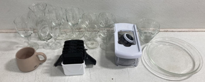(14) Pieces Of Assorted Glass (1) Potato Peeler And More!